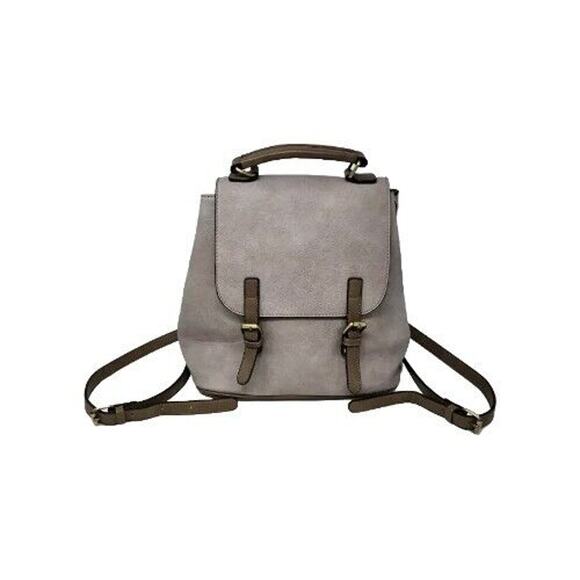 Jen & Co Brooks Backpack Gray Convertible Purse Bag Vegan Leather - Picture 2 of 10
